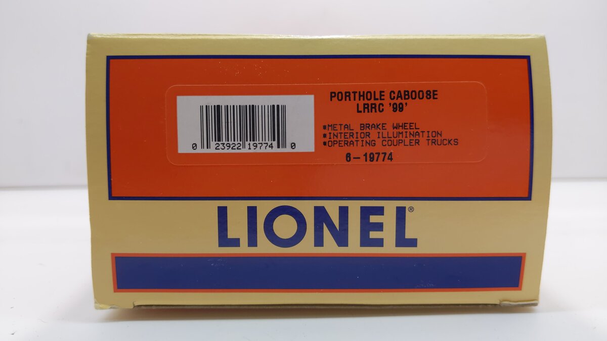 Lionel 6-19774 O Railroader Club 1999 N5C Lighted Porthole Caboose LN/Box