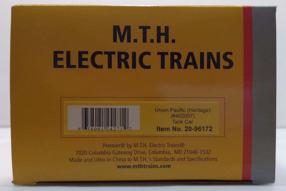 MTH 20-96172 O Gauge Union Pacific Heritage Tank Car #402007 LN/Box