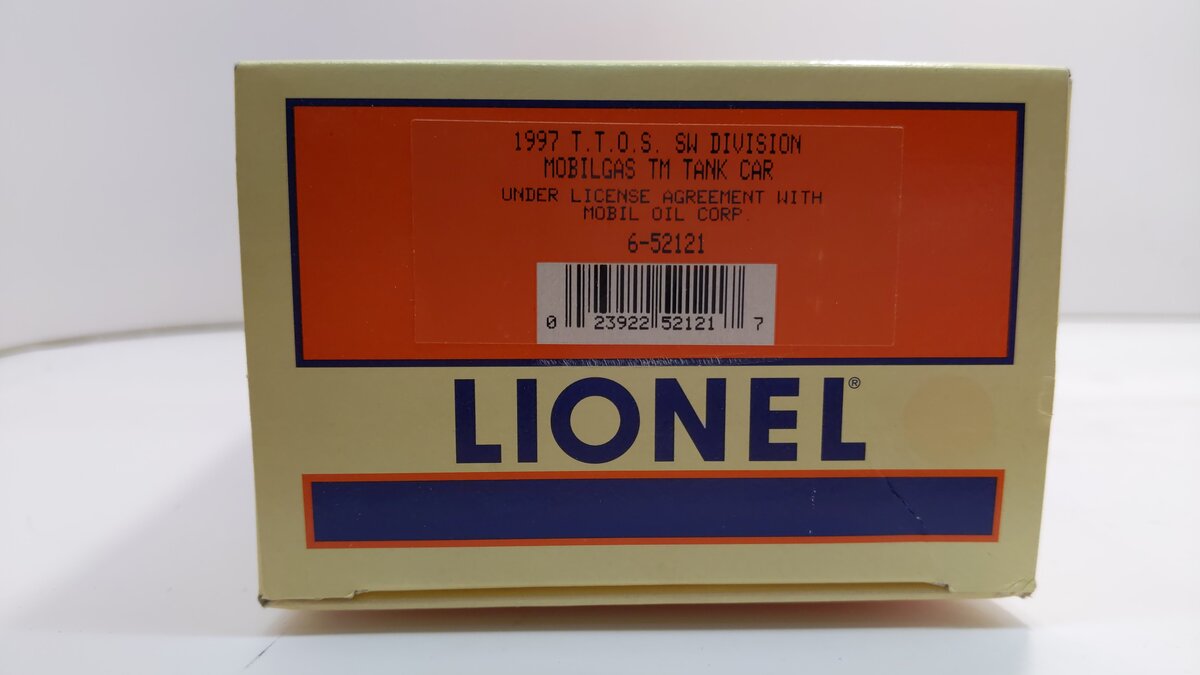 Lionel 6-52121 O Gauge TTOS-1997 SW Division Mobilgas TM Tank Car #238 LN/Box