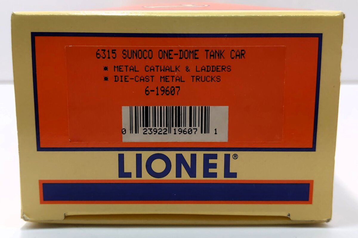 Lionel 6-19607 O Sunoco Single Dome Tank Car #6315 LN/Box