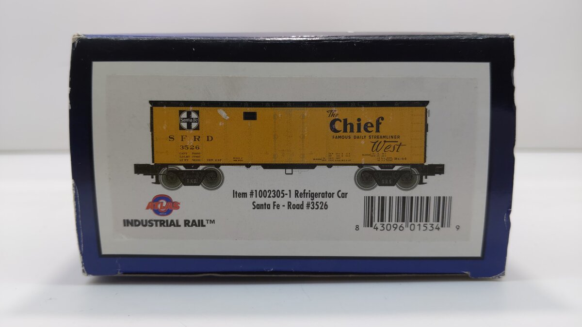 Atlas 1002305 O Gauge Santa Fe Reefer Car #3526 LN/Box