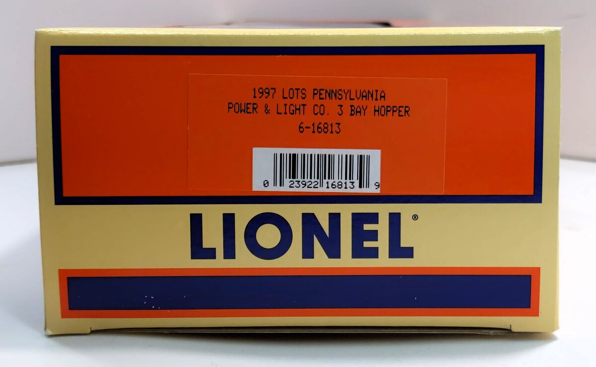 Lionel 6-16813 O LOTS 1997 Pennsylvania Power & Light Company 3-Bay Hopper #297 LN/Box