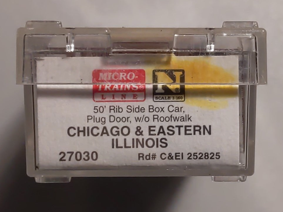 Micro-Trains 02700030 N C&EI 50' Plug Door Rib Side Boxcar w/o Roofwalk #252825 NIB
