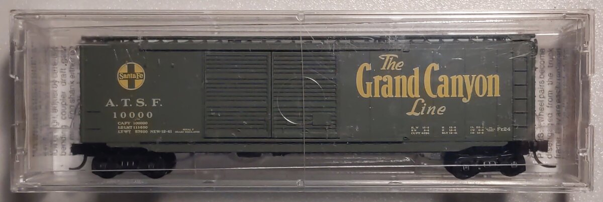 Micro-Trains 03400260 N ATSF 50' Standard Double Door Boxcar #10000 LN/Box