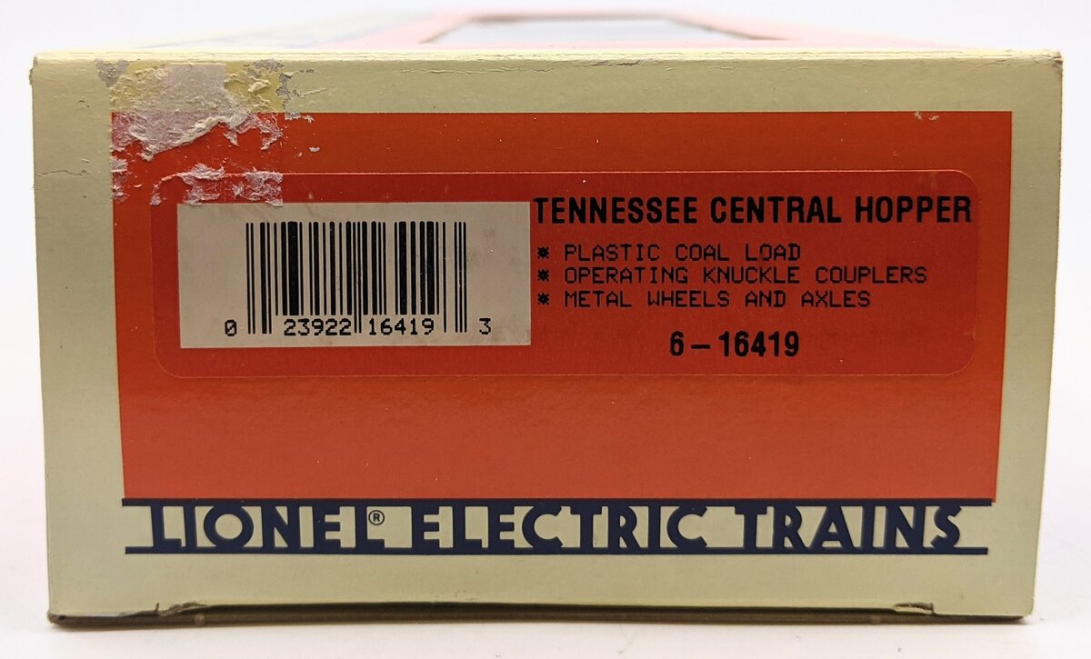 Lionel 6-16419 O Gauge Tennessee Central Two-Bay Hopper LN/Box