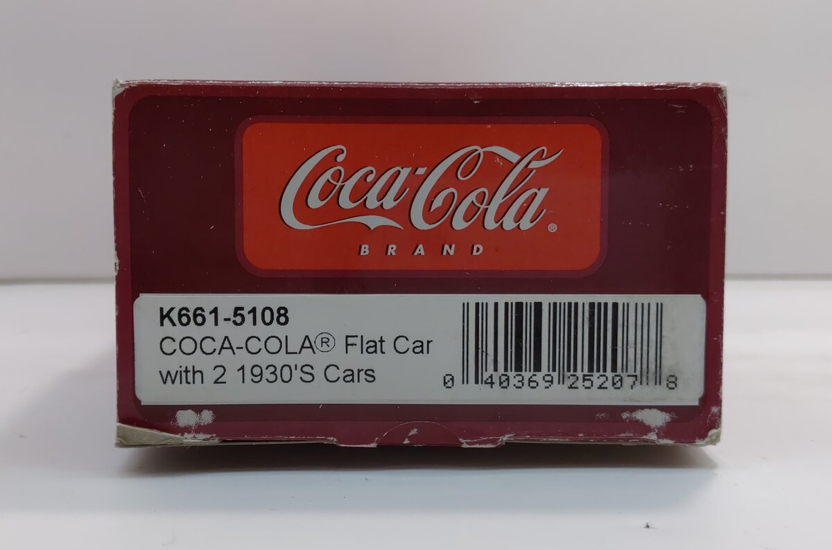 K-Line K661-5108 Coca-Cola Flatcar with 2 1930's Cars LN/Box