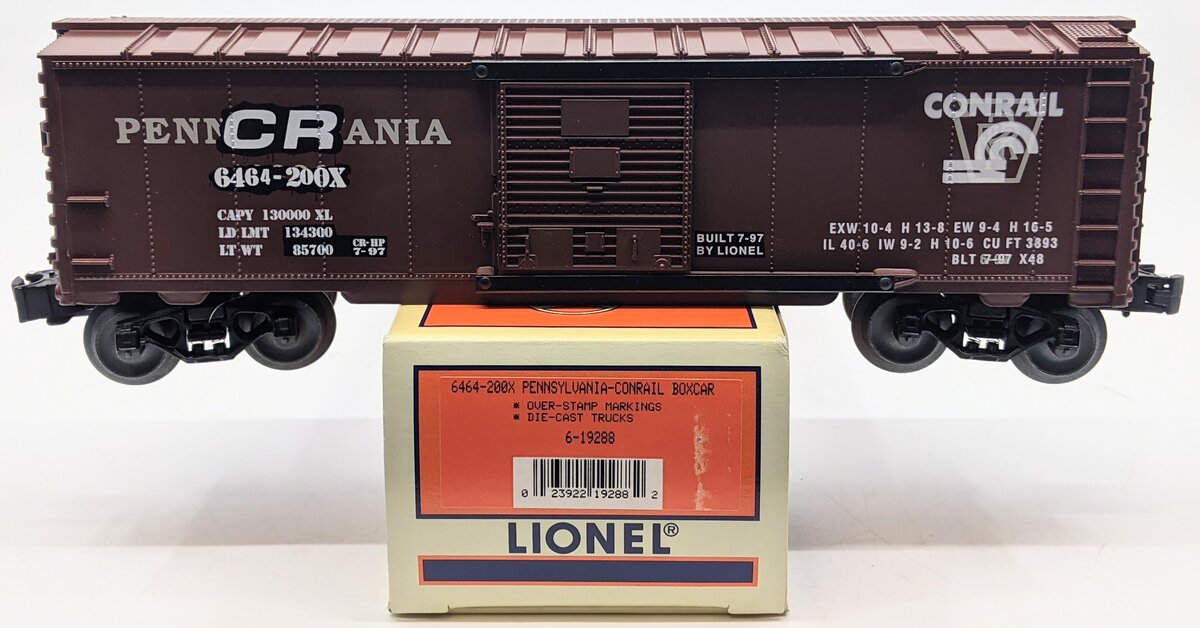 Lionel 6-19288 O Gauge Pennsylvania/Conrail Boxcar # 6464-200 LN/Box