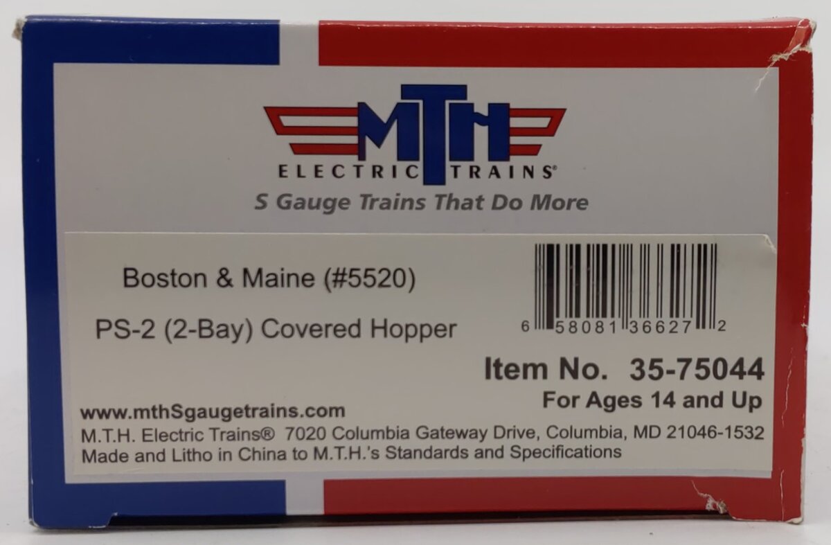 MTH 35-75044 S Boston & Maine PS-2 Hopper Car #5520 LN/Box