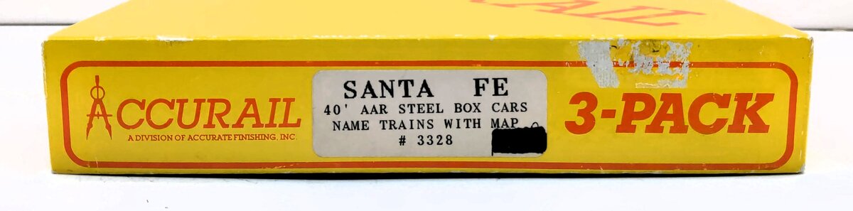 Accurail 3328 HO Santa Fe 40' AAR Steel Box Car (Set of 3)