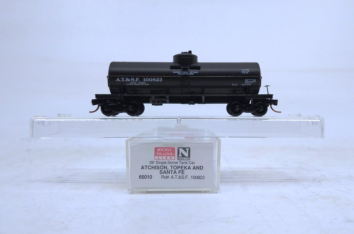 Micro-Trains 06500010 N ATSF 39' Single Dome Tank Car #100823 LN/Box