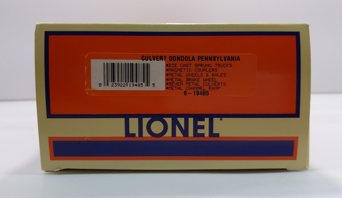 Lionel 6-19485 O Gauge Pennsylvania Railroad Culvert Gondola #347004 LN/Box