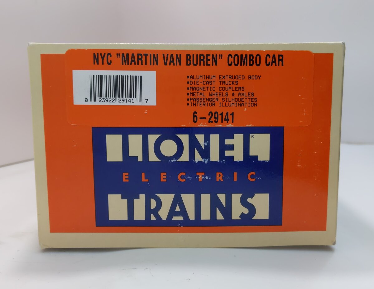 Lionel 6-29141 O Gauge NYC Aluminum "Martin Van Buren" Combine Car LN/Box