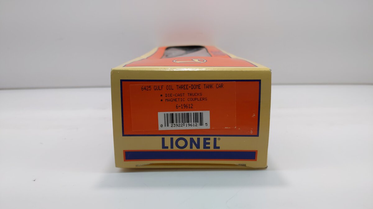 Lionel 6-19612 O Gauge Gulf Triple Dome Tank Car #6425 LN/Box