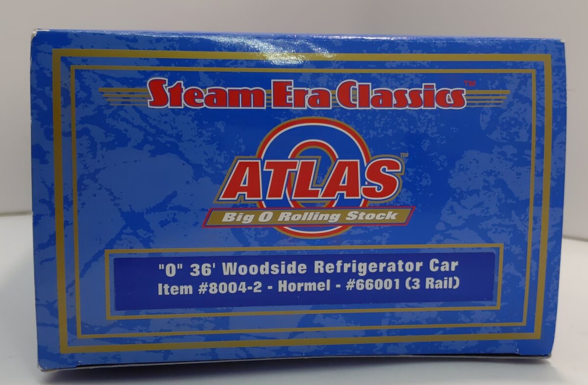 Atlas 8004-2 O Gauge Hormel 36' Woodside Reefer Car #66001 (3Rail) LN/Box
