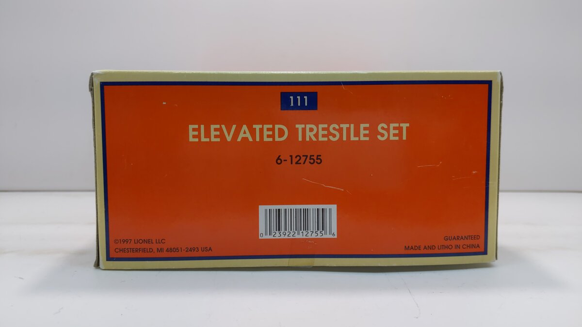Lionel 6-12755 "O" & "O27" Gauge Elevated Trestle Set VG/Box