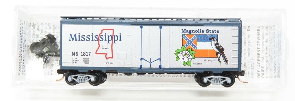 Micro-Trains 02100401 N Mississippi State 40' Standard Plug Door Boxcar #1817 LN/Box
