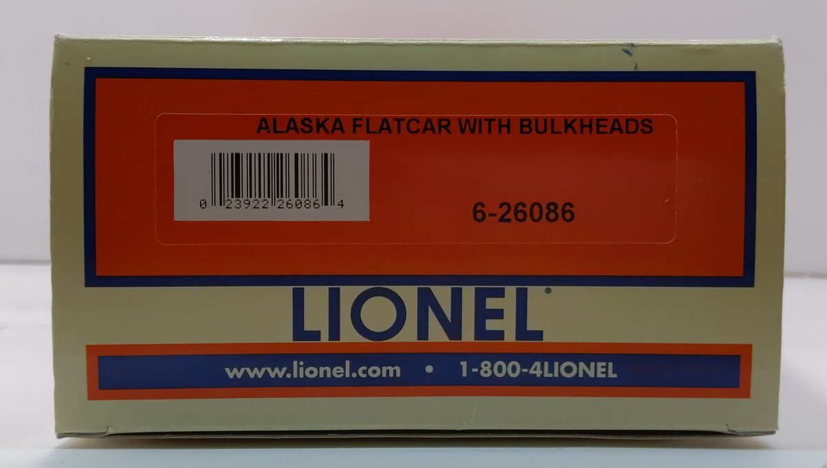 Lionel 6-26086 Alaska Flatcar with Bulkheads LN/Box
