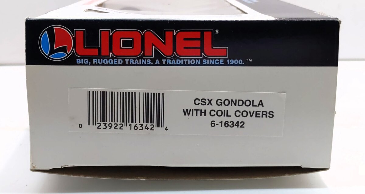 Lionel 6-16342 O Gauge CSX Gondola with Coil Covers NIB