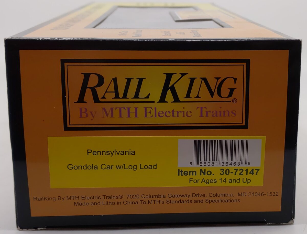 MTH 30-72147 O PRR Gondola w/Log Load