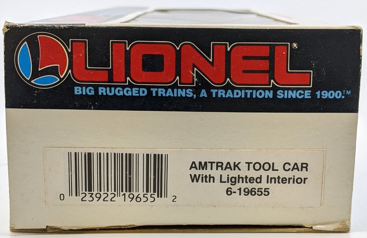 Lionel 6-19655 O Gauge Amtrak Tool Car with Lighted Interior LN/Box