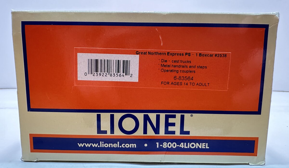 Lionel 6-83564 O Gauge Great Northern Express PS-1 Boxcar #2538 LN/Box