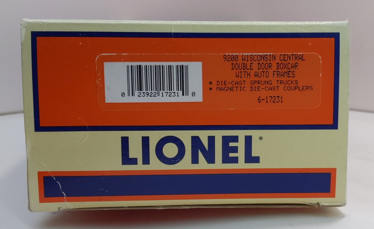 Lionel 6-17231 O Gauge Wisconsin Central Double Door Boxcar #9200 LN/Box