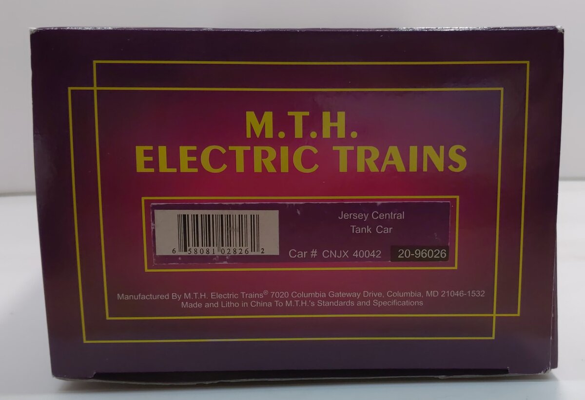 MTH 20-96026 O Gauge Jersey Central Unibody Tank Car #40042 LN/Box