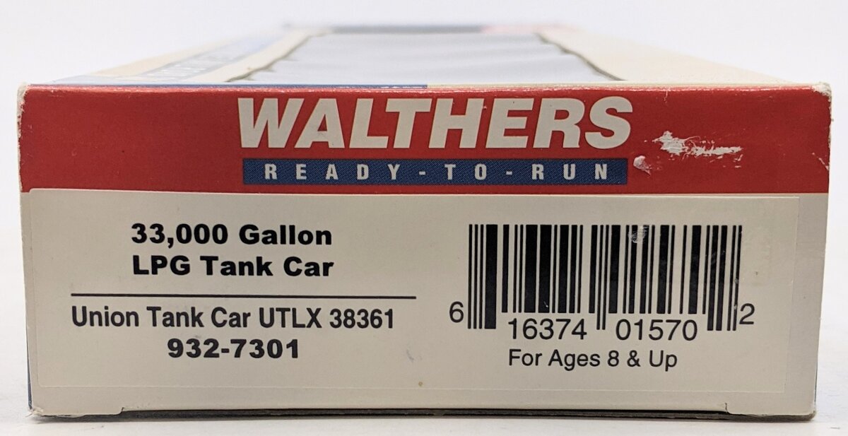 Walthers 932-7301 HO UTLX 33,000 Gallon LPG Tank Car #38497 LN/Box