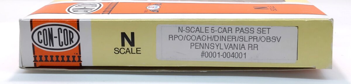 Con-Cor 0001-004001 N Scale Pennsylvania 5 Car Passenger Set EX/Box