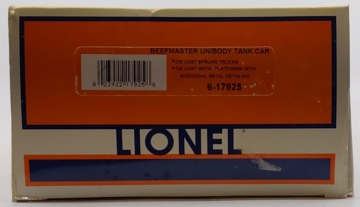 Lionel 6-17925 O Gauge Beefmaster Unibody Tank Car #120021 LN/Box