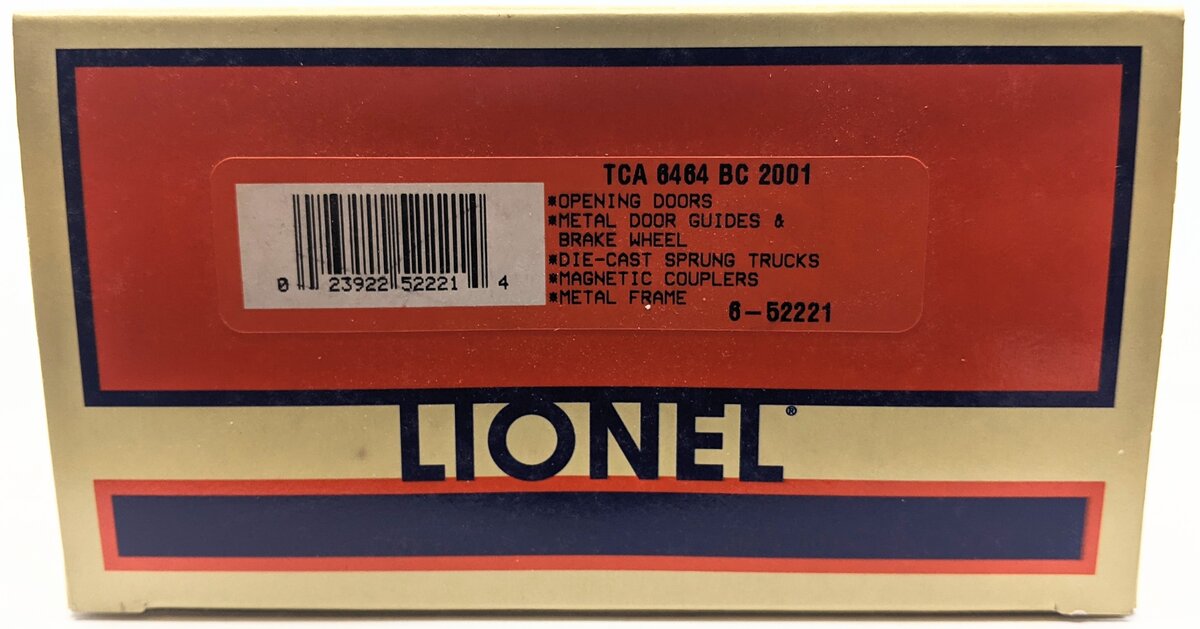 Lionel 6-52221 O Gauge TCA 2001 Norfolk Southern 6464 Boxcar NIB