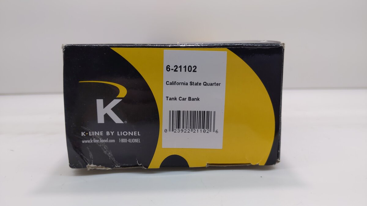 K-Line 6-21102 O Gauge California Republic Single Dome Tank Car #6327451 LN/Box