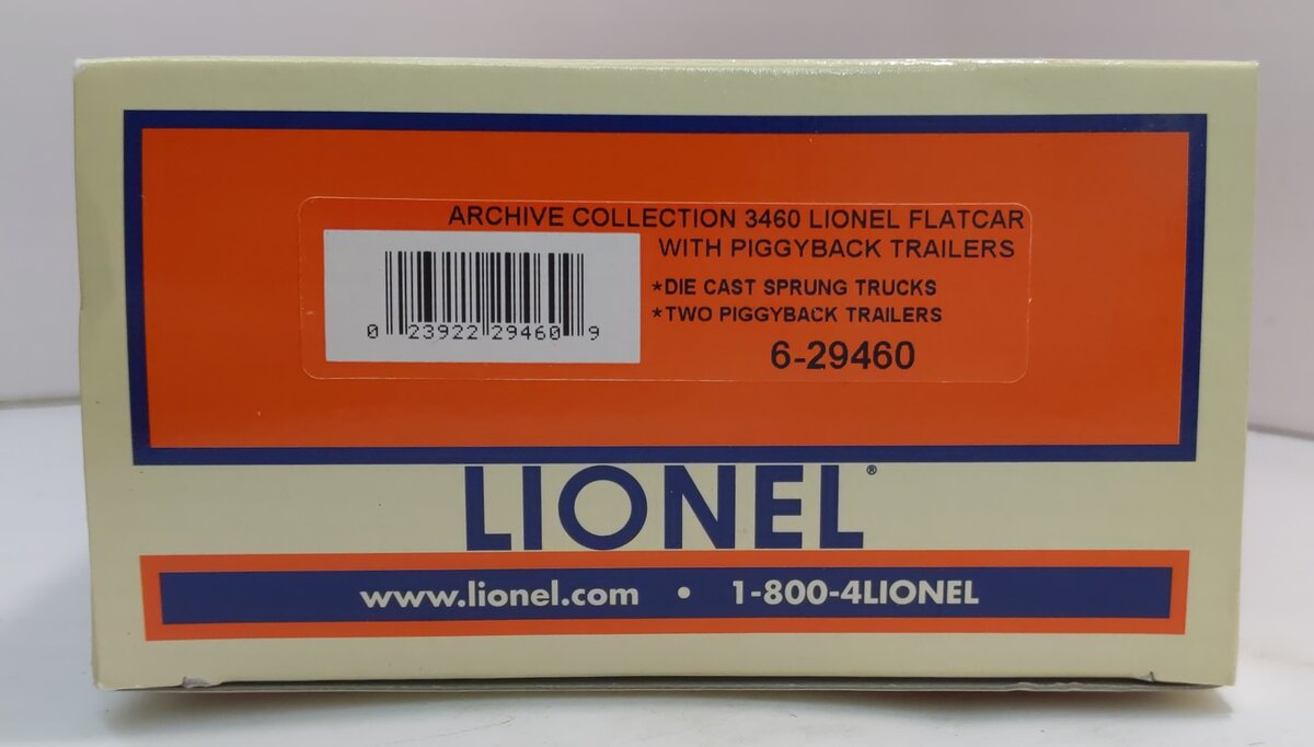 Lionel 6-29460 O Gauge Archive Collection Flatcar w/Trailers #3460 NIB