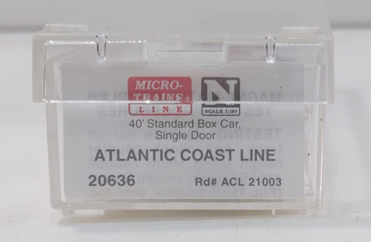 Micro-Trains 02000636 N Scale ACL 40' Standard Single Door Boxcar #21003 LN/Box