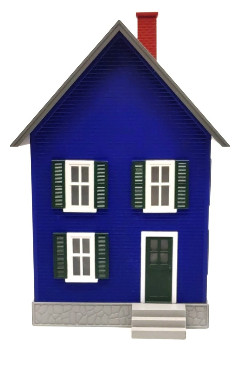 MTH 30-90248 Row House (Blue with Green Shutters) LN