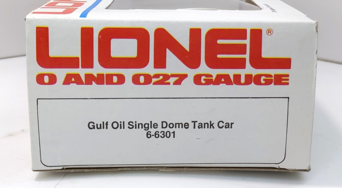 Lionel 6-6301 O Gauge Gulf Oil Single Dome Tank Car LN/Box