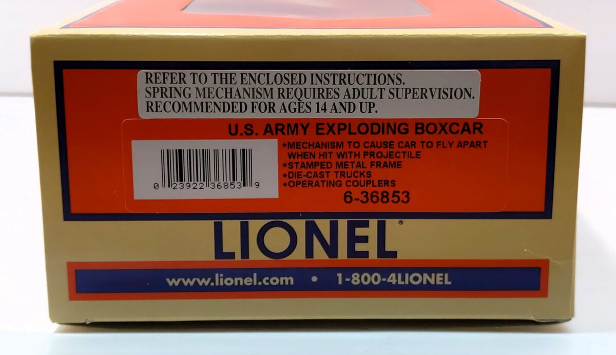 Lionel 6-36853 O US Army Exploding Boxcar