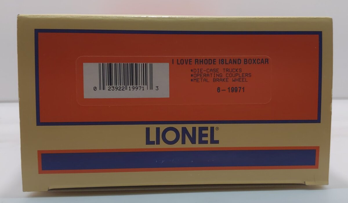 Lionel 6-19971 O Gauge I Love Rhode Island Boxcar #9700 LN/Box