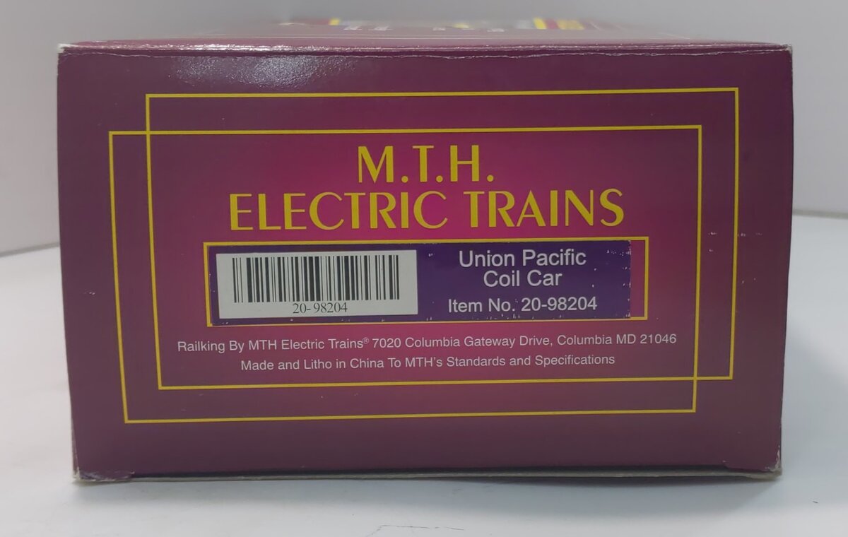 MTH 20-98204 O Gauge Union Pacific Steel Coil Car w/ Cover #229606 LN/Box