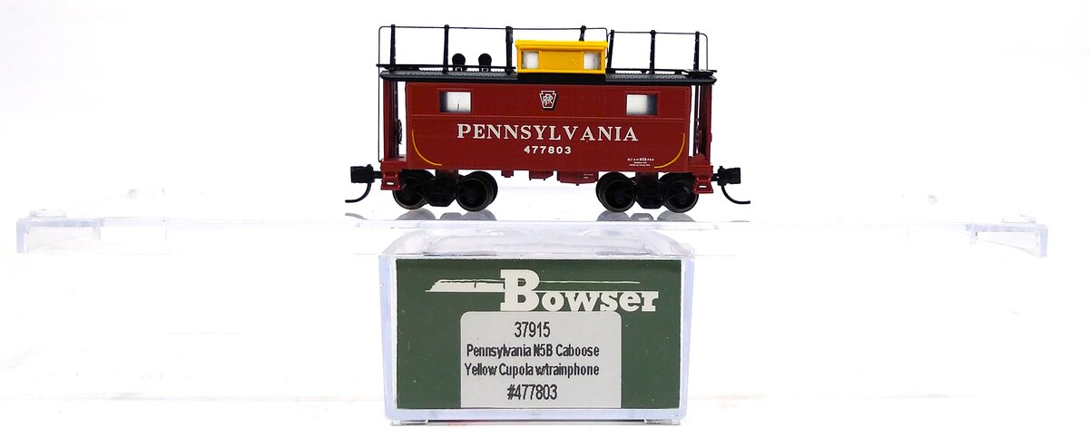 Bowser 37915 N Pennsylvania N5 Caboose Yellow Cupola with Trainphone #477803