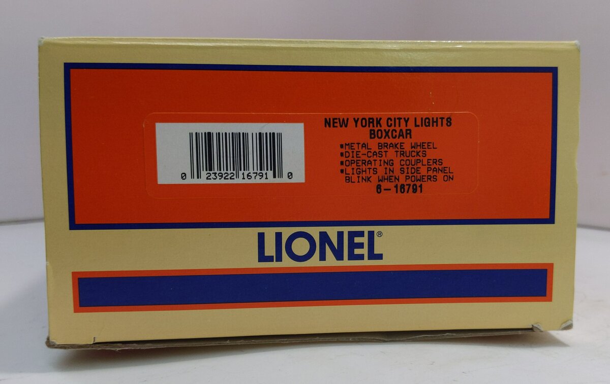 Lionel 6-16791 O Gauge New York City Lights Boxcar LN/Box