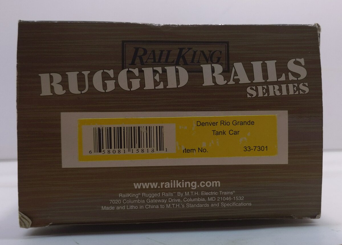 MTH 33-7301 O Gauge Denver Rio Grande Tank Car #10017 LN/Box