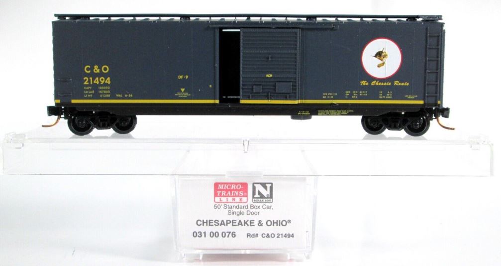 Micro-Trains 03100076 N Chesapeake & Ohio 50' Standard Single Door Boxcar #21494 NIB