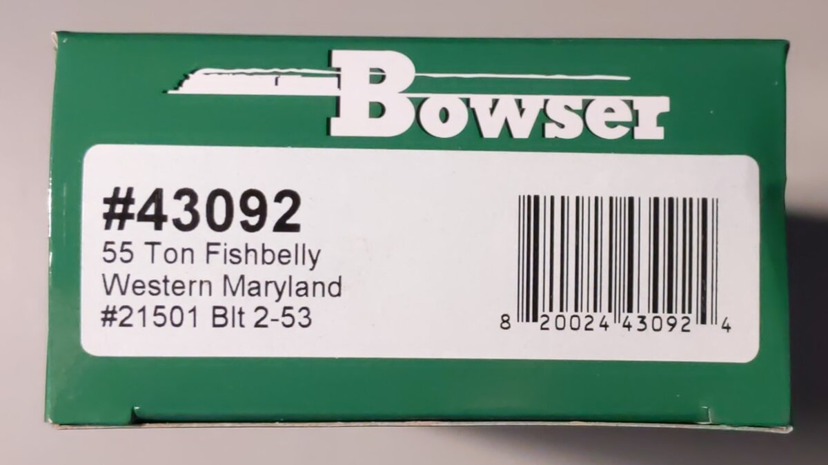 Bowser 43092 HO Western Maryland 55 Ton Fishbelly Hopper Car #21501