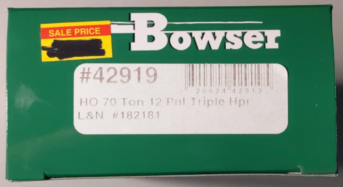 Bowser 42919 HO Louisville & Nashville 70 Ton 12 Panel Triple Hopper Car #182181