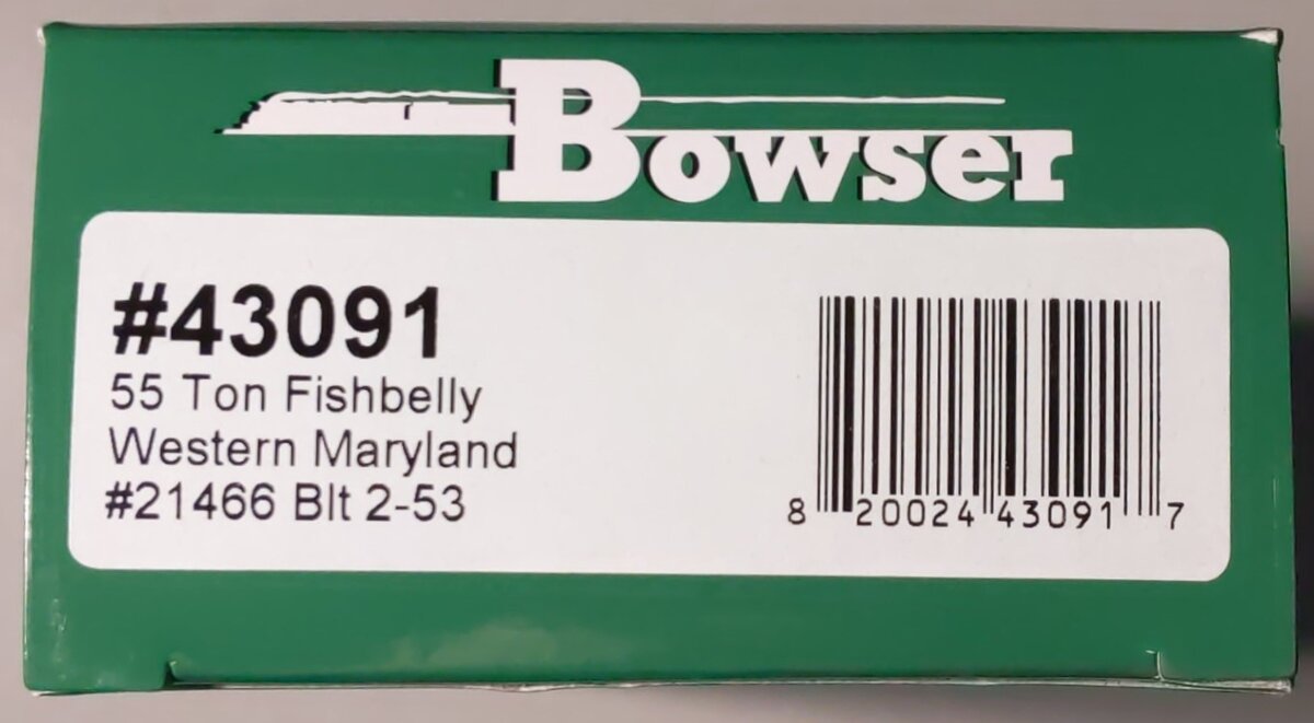 Bowser 43091 HO Western Maryland Speed Letter 55 Ton Fishbelly Hopper Car #21466