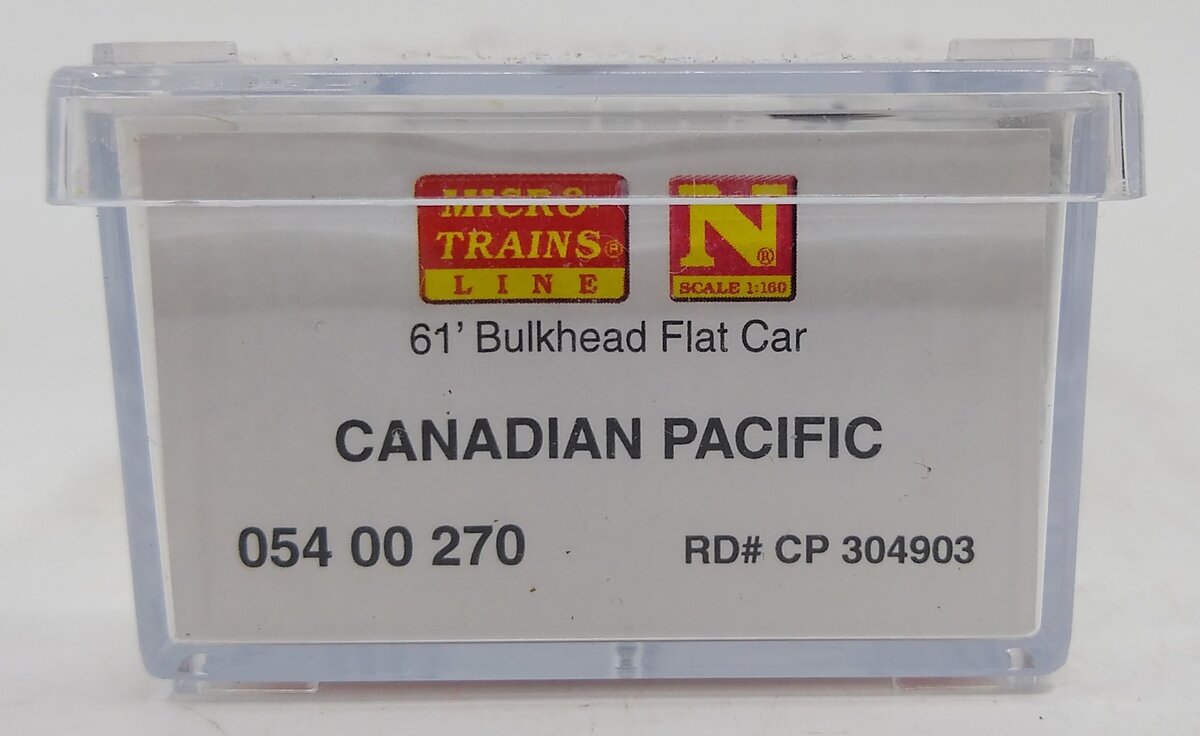 Micro-Trains 05400270 N Canadian Pacific Bulkhead Flatcar w/Load #304903