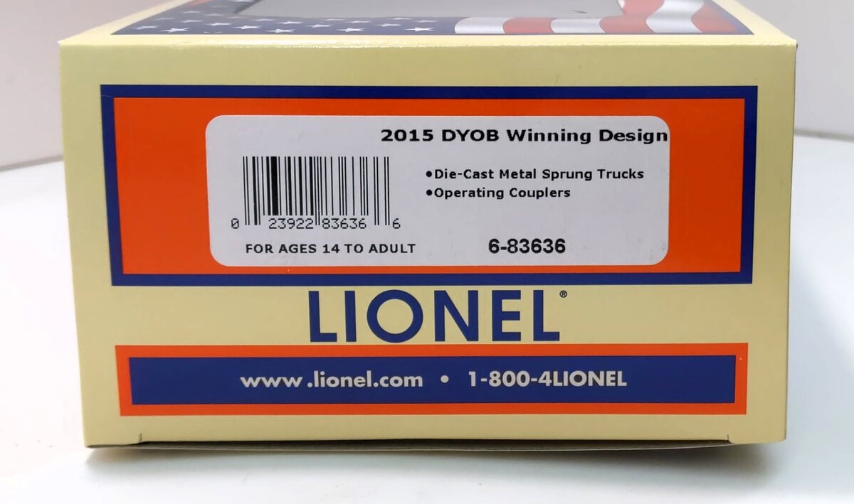 Lionel 6-83636 O Gauge 115th Anniversary Design Winning Boxcar