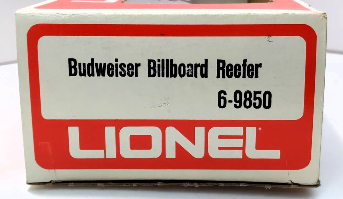 Lionel 6-9850 O Gauge Budweiser Beer Billboard Reefer LN/Box