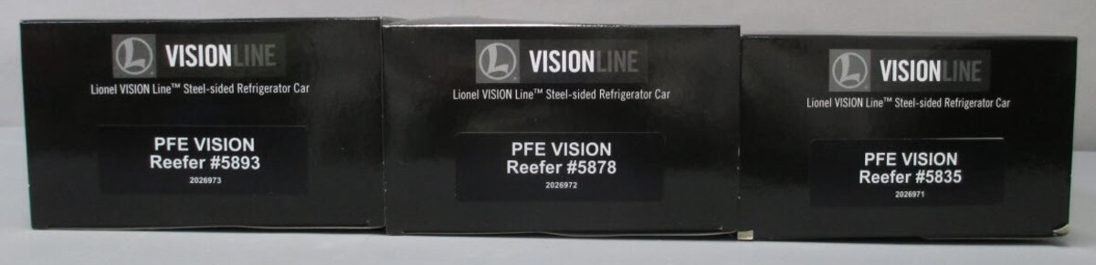 Lionel 2026970 O VISIONLINE Pacific Fruit Express Reefer Cars (Pack of 3) LN/Box